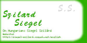 szilard siegel business card